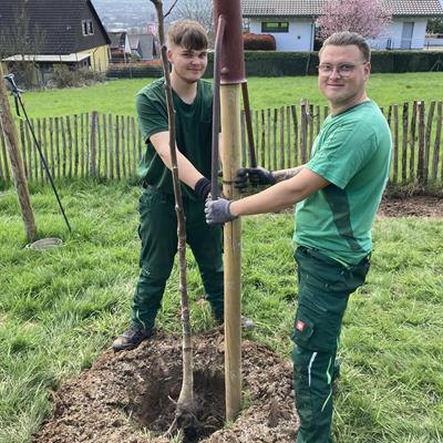 22.03.2024 - Azubis von Gartengestaltung Sennert legen Naschgarten im Waldorfkindergarten Gelnhausen an